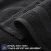Linteum Textile Supply Black Bleach Proof Premium Hand Towels for Bathroom 16x27 Inches 100% Cotton Zero Twist Quick Dry Highly Absorbent Bleach Safe Spa Towels for Salon, Home, Hotel