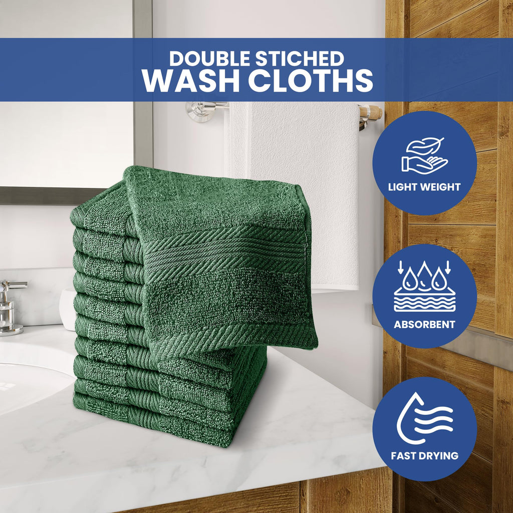 Linteum Textile Washcloth Set 100% Soft Cotton Zero Twist 16 Single Ring Spun Premium Washcloths Face Towel 13x13 Inch
