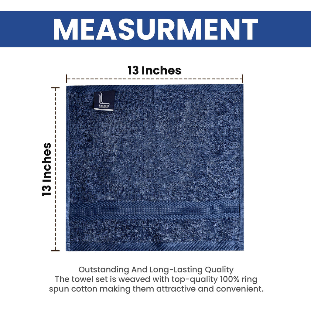 Linteum Textile Washcloth Set 100% Soft Cotton Zero Twist 16 Single Ring Spun Premium Washcloths Face Towel 13x13 Inch