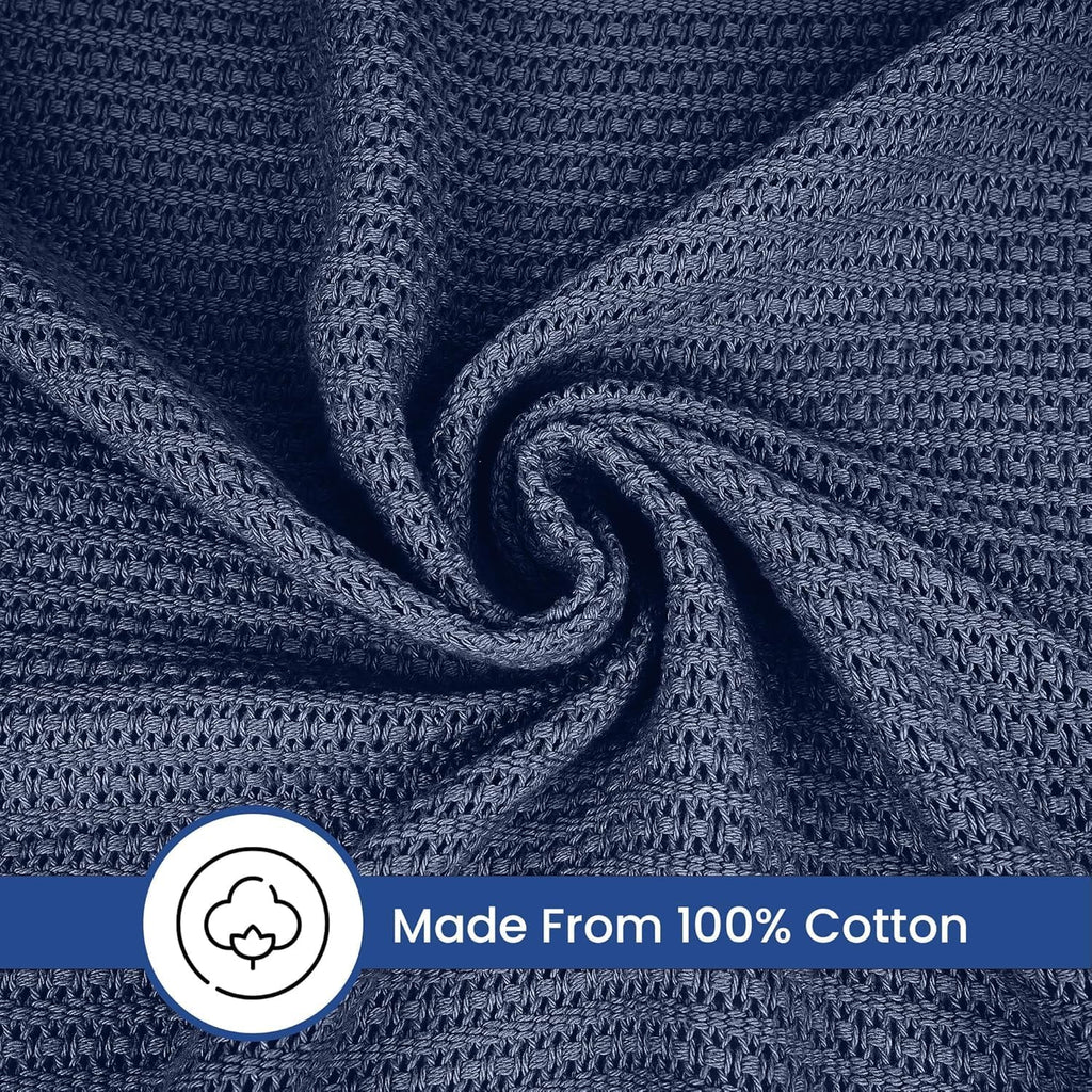 Linteum Textile Supply Leno Weave Blanket, 100% Cotton, Lightweight, Warm, Extra-Fluffy, Premium and Durable Soft & Cozy Bed Blanket for Bed, Couch, Sofa Throw for All Season