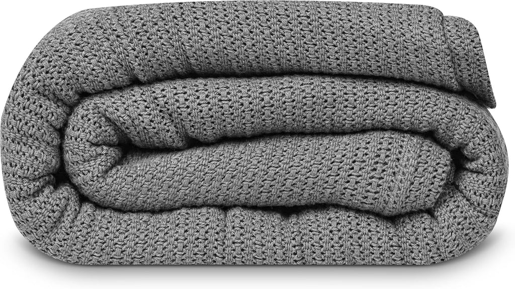 Linteum Textile Supply Leno Weave Blanket, 100% Cotton, Lightweight, Warm, Extra-Fluffy, Premium and Durable Soft & Cozy Bed Blanket for Bed, Couch, Sofa Throw for All Season