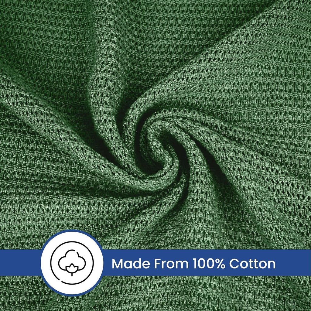 Linteum Textile Supply Leno Weave Blanket, 100% Cotton, Lightweight, Warm, Extra-Fluffy, Premium and Durable Soft & Cozy Bed Blanket for Bed, Couch, Sofa Throw for All Season