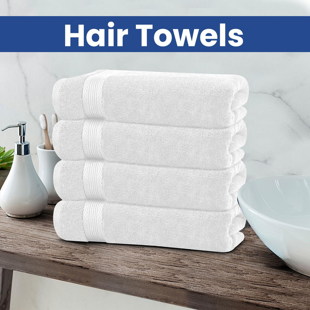 Linteum Textile 20x40 Inch, 100% Cotton Premium-Quality Hair Towels, Salon, Spa, Pool and Gym Towels 16s Ring Spun Quick Dry Fresh & Fluffy Absorbent and Plush