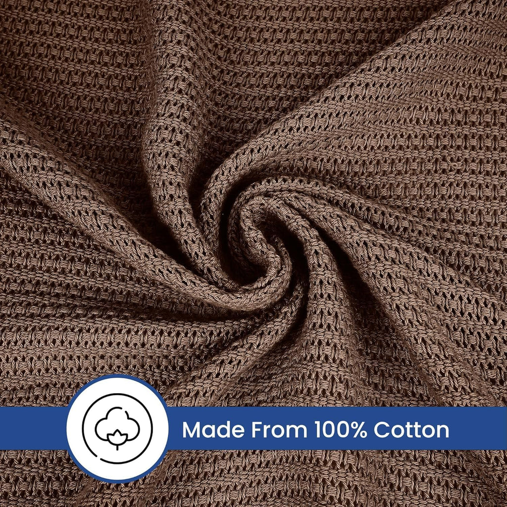 Linteum Textile Supply Leno Weave Blanket, 100% Cotton, Lightweight, Warm, Extra-Fluffy, Premium and Durable Soft & Cozy Bed Blanket for Bed, Couch, Sofa Throw for All Season