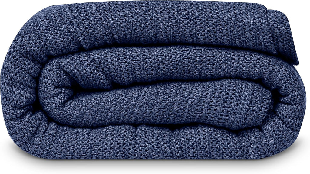 Linteum Textile Supply Leno Weave Blanket, 100% Cotton, Lightweight, Warm, Extra-Fluffy, Premium and Durable Soft & Cozy Bed Blanket for Bed, Couch, Sofa Throw for All Season