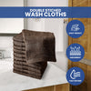 Linteum Textile Washcloth Set 100% Soft Cotton Zero Twist 16 Single Ring Spun Premium Washcloths Face Towel 13x13 Inch
