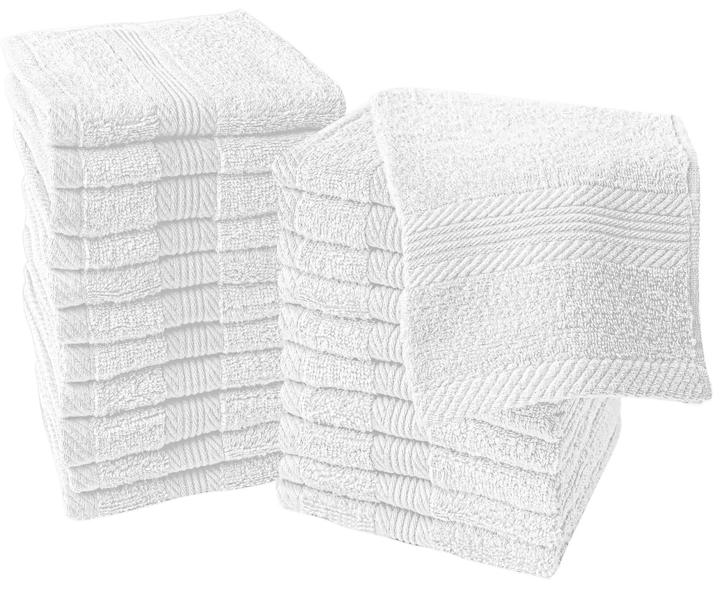 Linteum Textile Washcloth Set 100% Soft Cotton Zero Twist 16 Single Ring Spun Premium Washcloths Face Towel 13x13 Inch