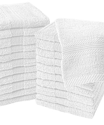 Linteum Textile Washcloth Set 100% Soft Cotton Zero Twist 16 Single Ring Spun Premium Washcloths Face Towel 13x13 Inch