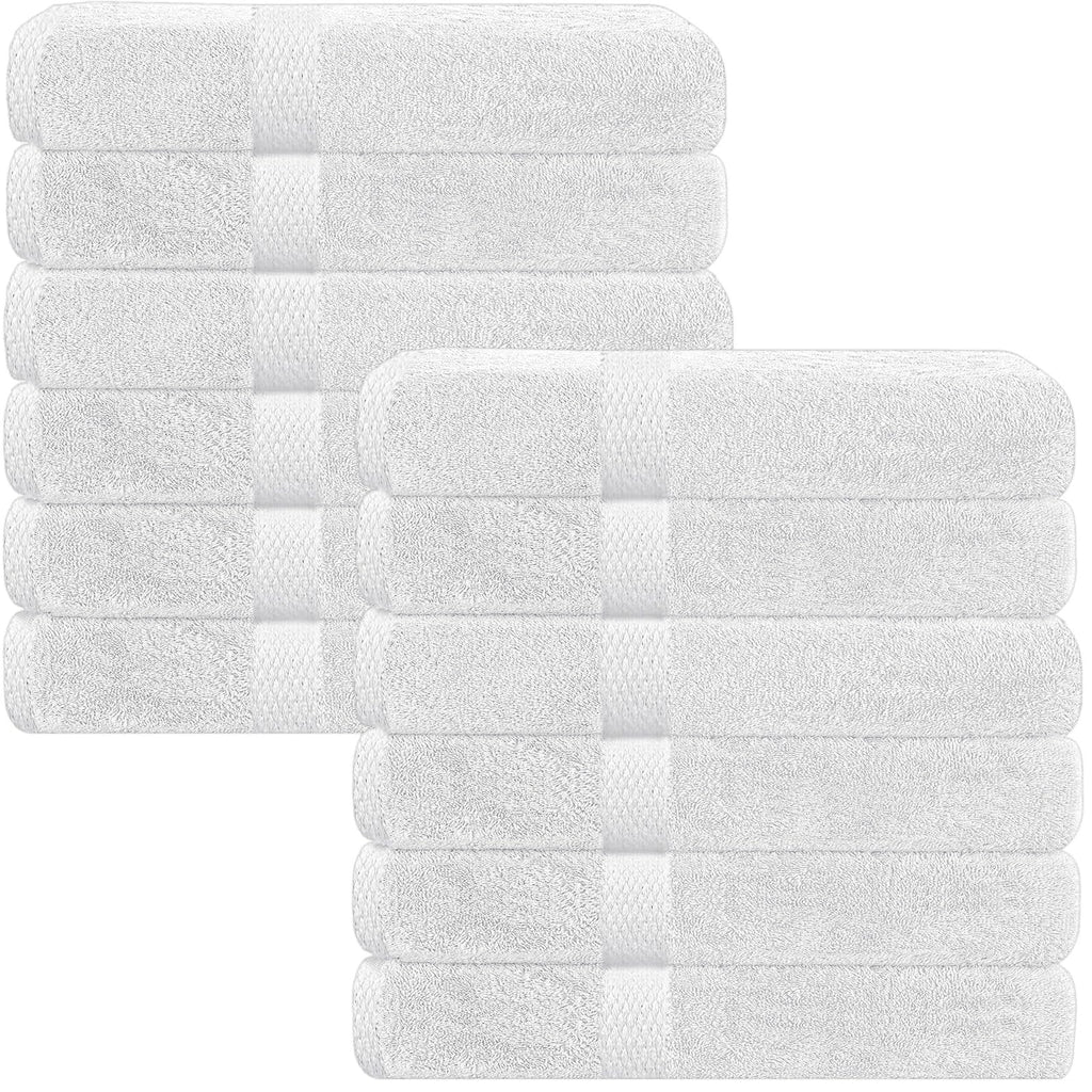 Linteum Textile Supply 27x52 inches Hotel Quality Bath Towels (White) Highly Absorbent Durable Bath Towels with 100% Soft Cotton Material for Home, Hotel, and Spa