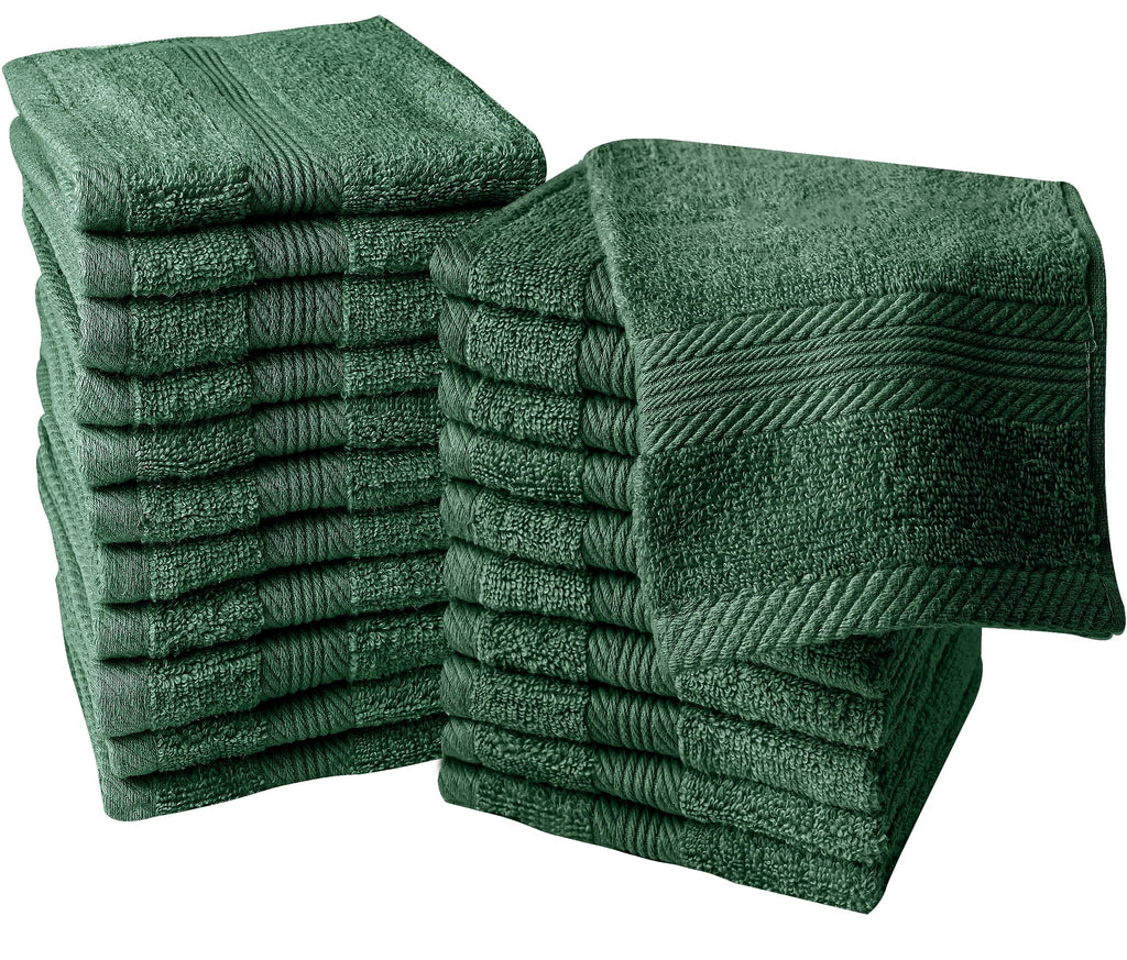 Linteum Textile Washcloth Set 100% Soft Cotton Zero Twist 16 Single Ring Spun Premium Washcloths Face Towel 13x13 Inch