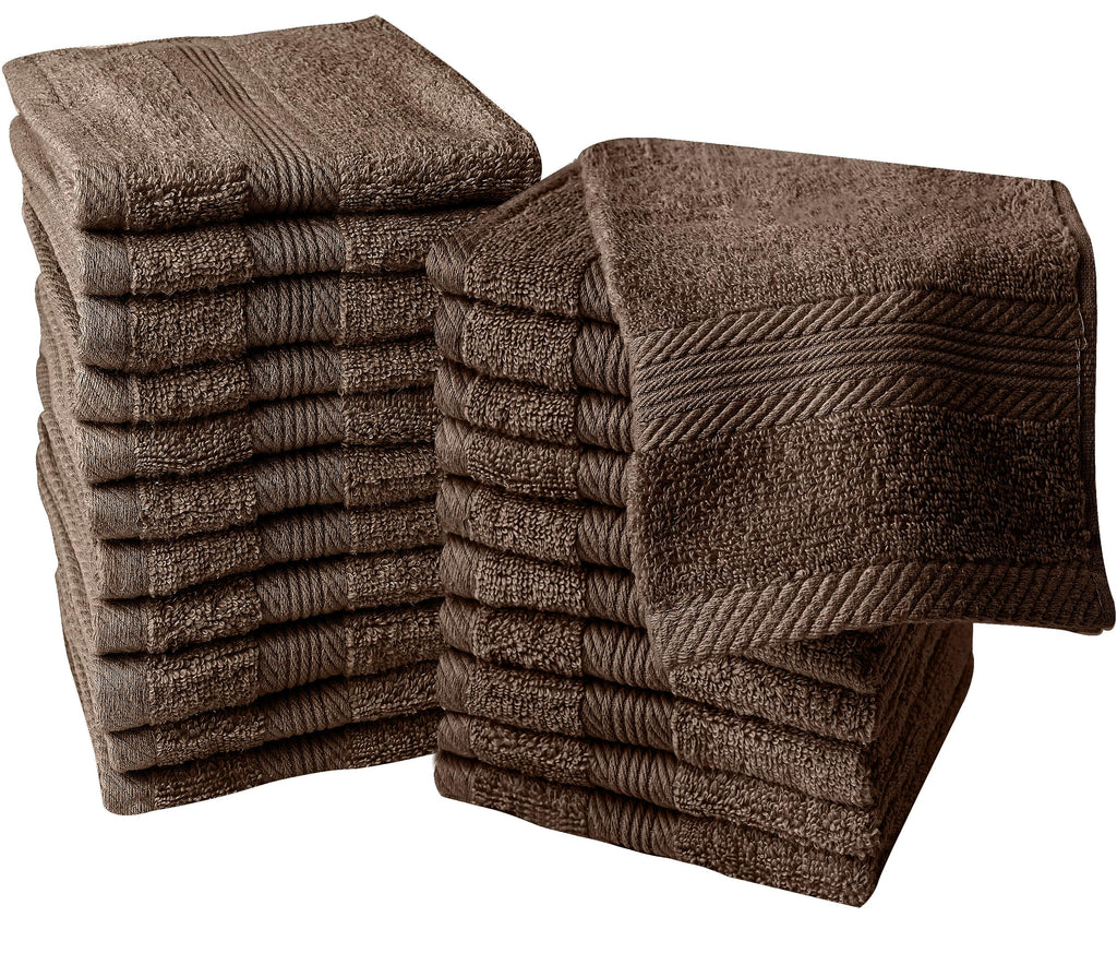 Linteum Textile Washcloth Set 100% Soft Cotton Zero Twist 16 Single Ring Spun Premium Washcloths Face Towel 13x13 Inch