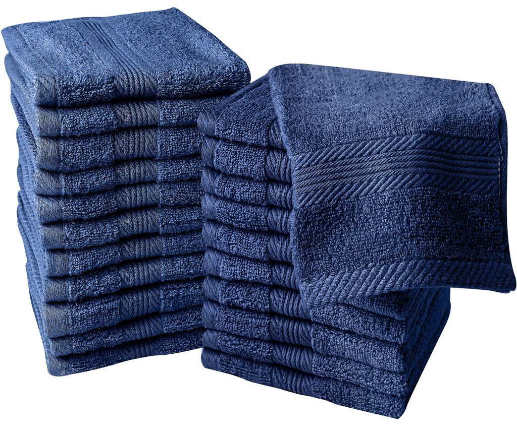 Linteum Textile Washcloth Set 100% Soft Cotton Zero Twist 16 Single Ring Spun Premium Washcloths Face Towel 13x13 Inch