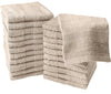 Linteum Textile Washcloth Set 100% Soft Cotton Zero Twist 16 Single Ring Spun Premium Washcloths Face Towel 13x13 Inch