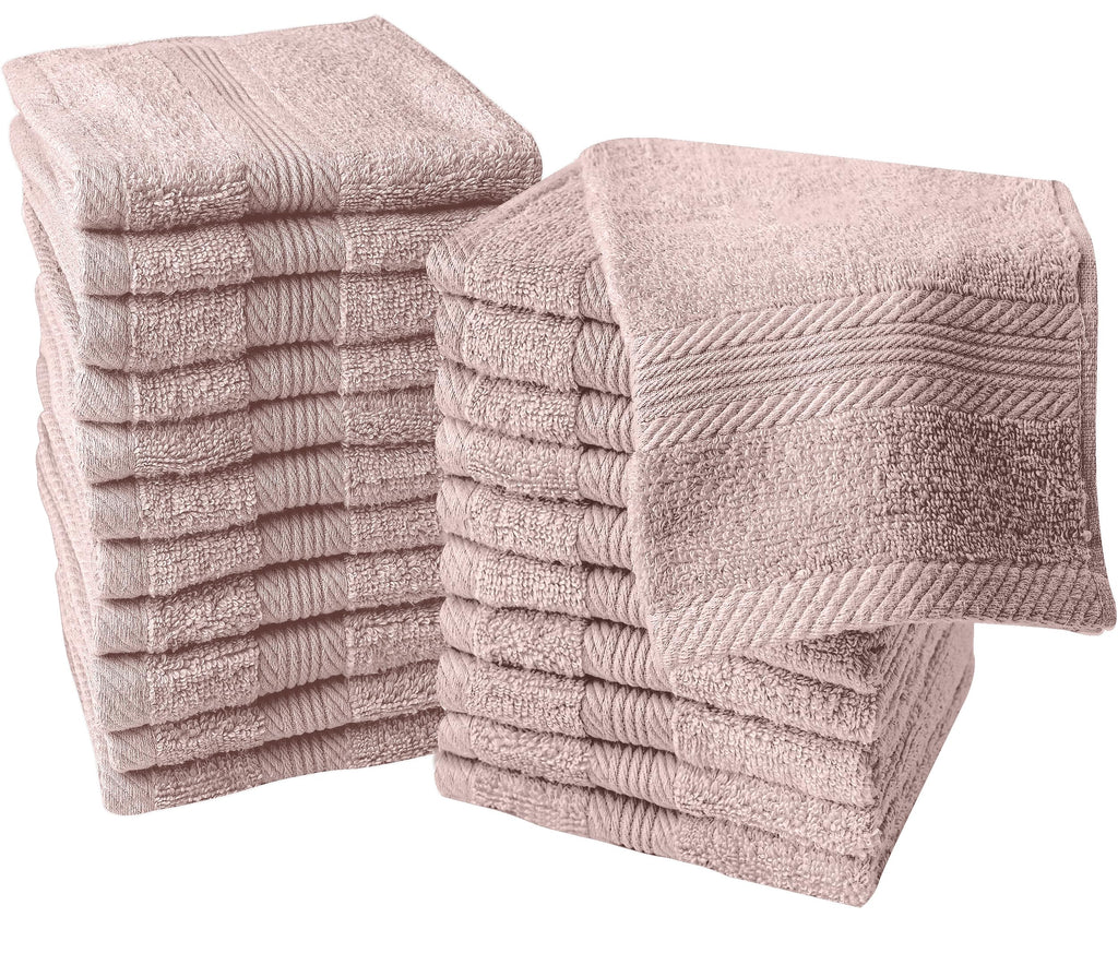 Linteum Textile Washcloth Set 100% Soft Cotton Zero Twist 16 Single Ring Spun Premium Washcloths Face Towel 13x13 Inch