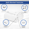 Linteum Textile Cotton Blended Hospital Patient Bath Blanket, Bed Bath Sheet, Twin Blanket Lightweight Sheet Blankets 70x90 in, 1.75 lb. White [2 Pack]
