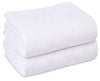 Linteum Textile Cotton Blended Hospital Patient Bath Blanket, Bed Bath Sheet, Twin Blanket Lightweight Sheet Blankets 70x90 in, 1.75 lb. White [2 Pack]