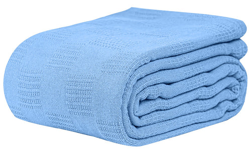Linteum Textile 74x100 in Hospital Thermal SNAGLESS Spread Blanket, 100% Cotton