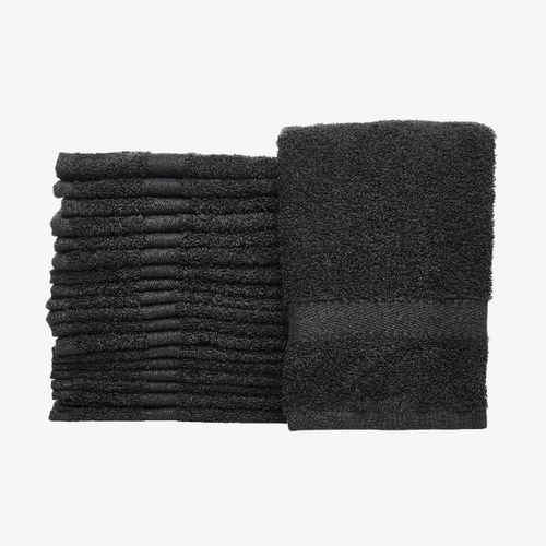 Bleach-Proof Salon Safe Black Hand Towels , 16x27 in.