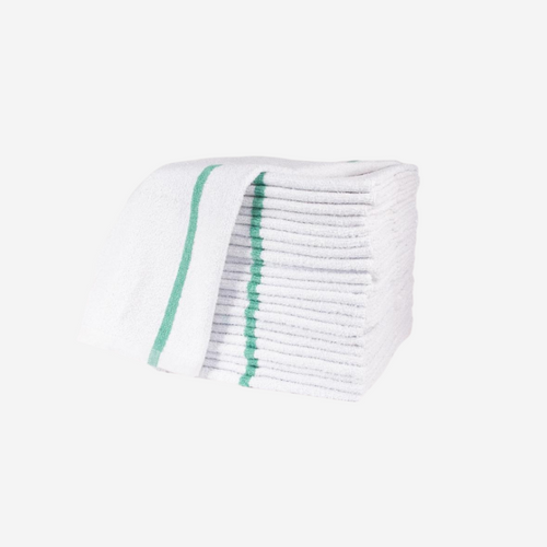 Terry Cotton Bar Mops 16x19 in., 48 oz. Green Stripe