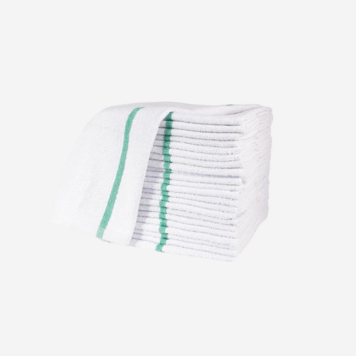 Terry Cotton Bar Mops 16x19 in., 48 oz. Green Stripe
