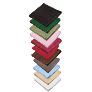 Linteum Textile 12 Piece Face Towel Set, 12x12 Inch, 100% Soft Cotton 16 Single Ring Spun Washcloths Absorbent Durable Face Towel